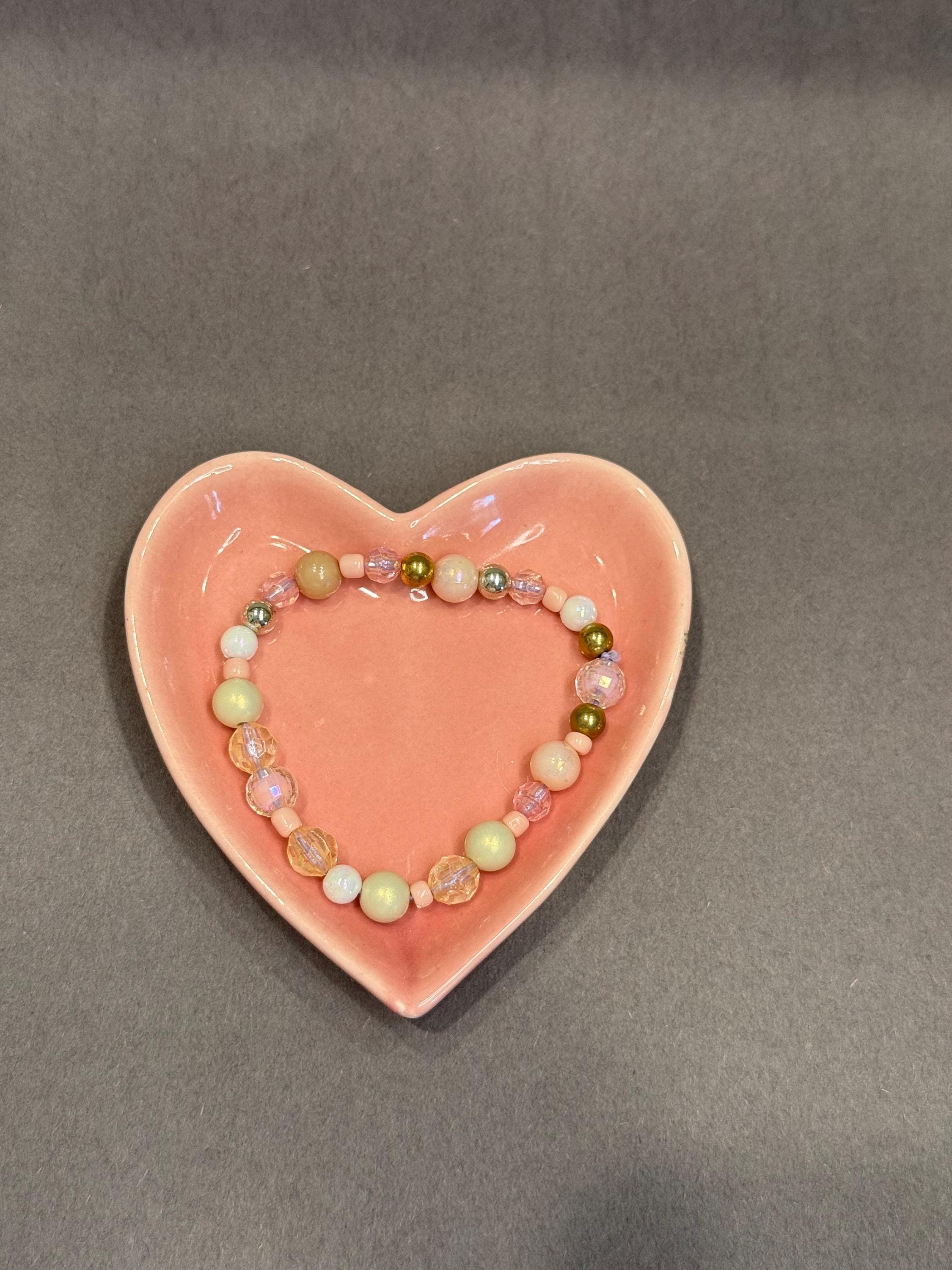 glamourous pink beaded bracelet