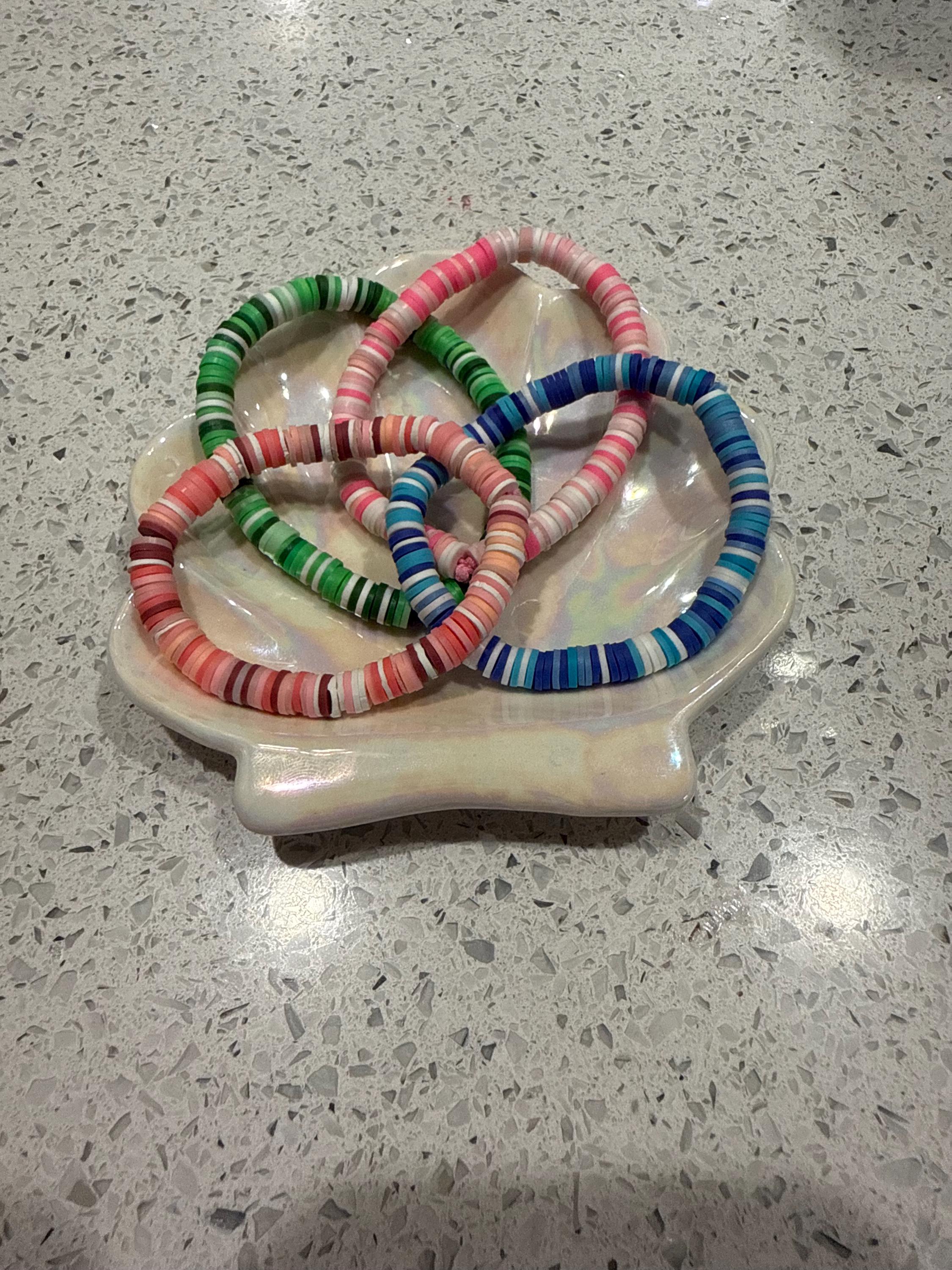 Mixed clay bead bracelet
