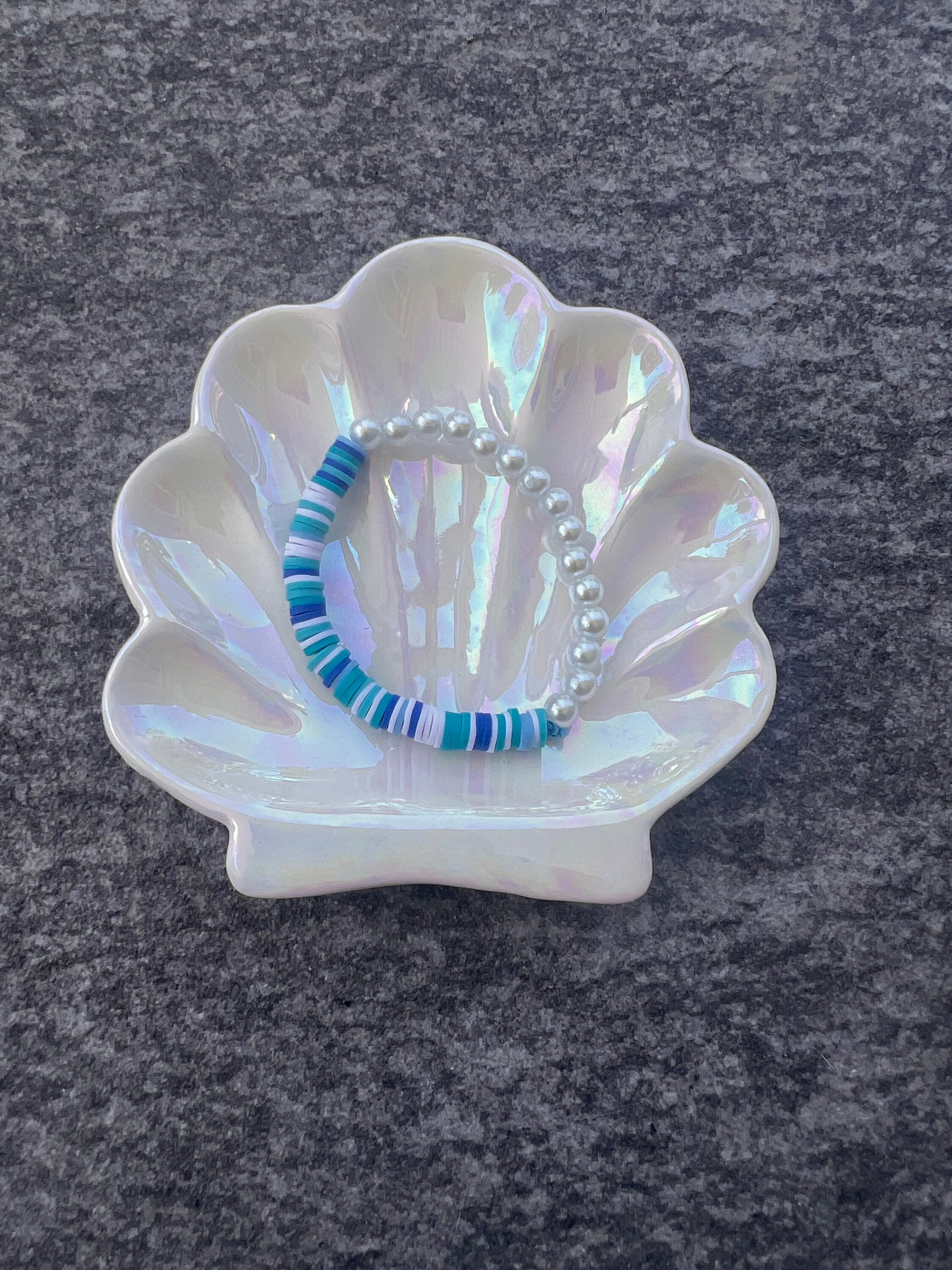 Ocean breeze clay bead bracelet