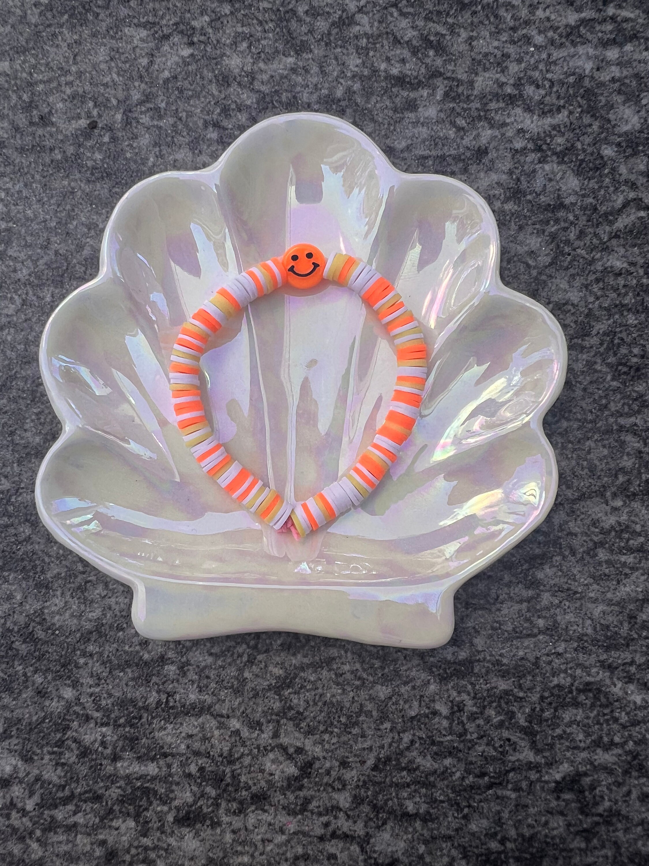 smile clay bead bracelet